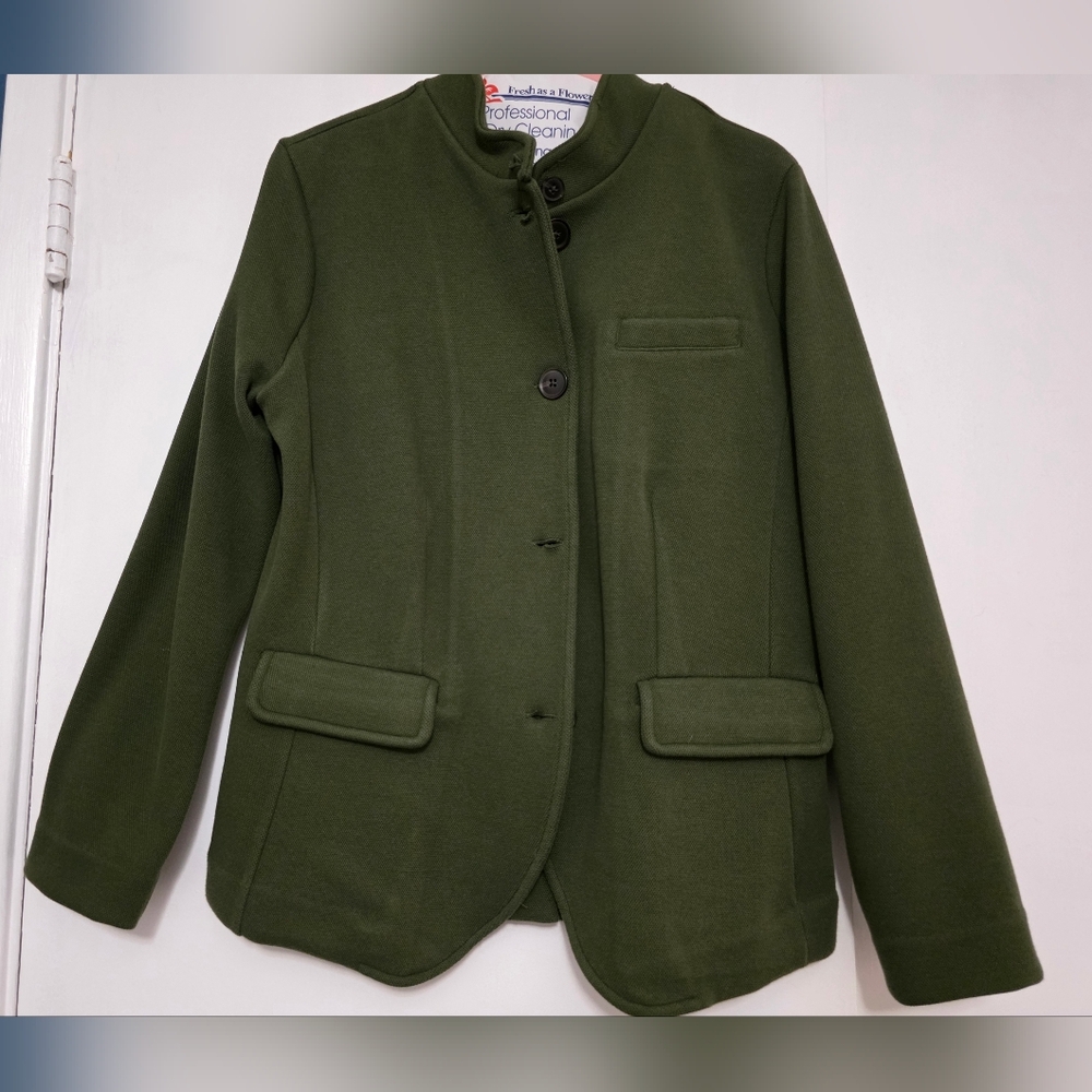 Banana Republic Olive Green Stand-Collar Blazer